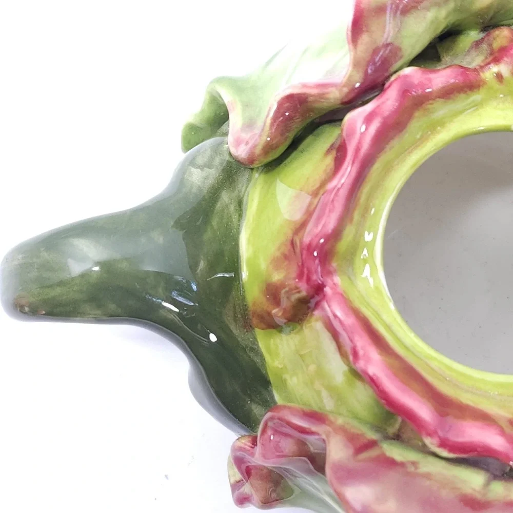 Rare VTG‎ Red Leaf Lettuce Kale Shaped Teapot by Jay Willfred for Andrea Sadek